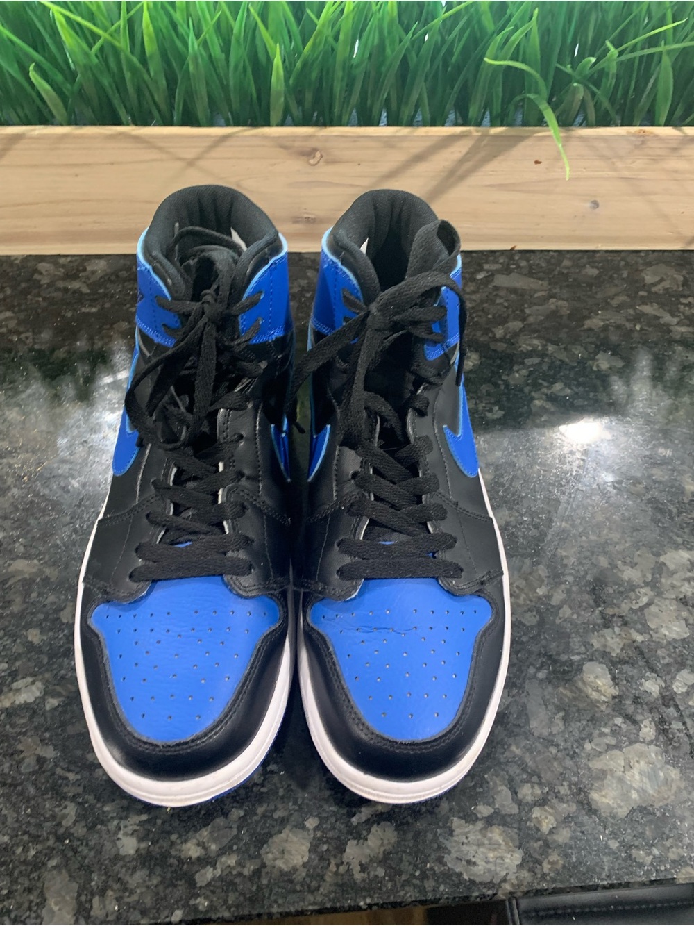 Nike Air Jordan 1 Mid Black & Royal Blue Sneakers